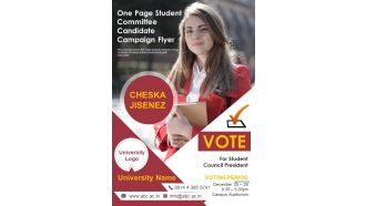 One Page Student Committee Candidate Campaign Flyer PDF Document PPT Template