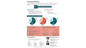 One Page Summary One Pager Documents