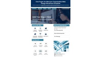 One Pager Architecture Organization Web Design Wordpress Template PDF Document PPT Template