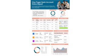 One Pager Bank Account Status Report PDF Document PPT Template