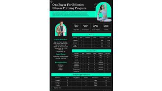 One Pager For Effective Training Program PDF Document PPT Template