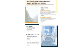 One Pager Work Sample Report Of Project Architecture Design PDF Document PPT Template