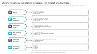 Online Business Simulation Program For Project Management Structure PDF