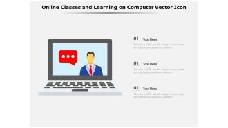 Online Classes And Learning On Computer Vector Icon Ppt PowerPoint Presentation File Background PDF