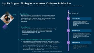 Online Customer Interaction Loyalty Program Strategies To Increase Customer Satisfaction Icons PDF