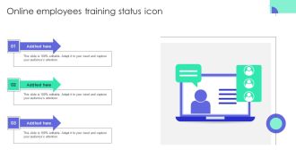 Online Employees Training Status Icon Introduction PDF
