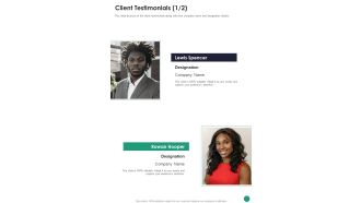 Online Food Ordering Website Project Proposal For Restaurants Client Testimonials One Pager Sample Example Document