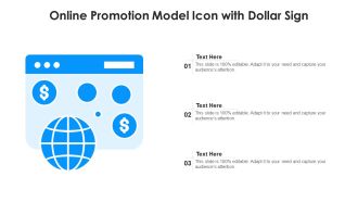 Online Promotion Model Icon With Dollar Sign Ppt PowerPoint Presentation Show Slides PDF