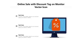 Online Sale With Discount Tag On Monitor Vector Icon Ppt PowerPoint Presentation Summary Example Introduction PDF