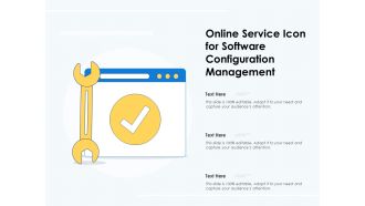 Online Service Icon For Software Configuration Management Ppt PowerPoint Presentation Gallery Examples PDF