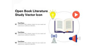 Open Book Literature Study Vector Icon Ppt PowerPoint Presentation Model Picture PDF