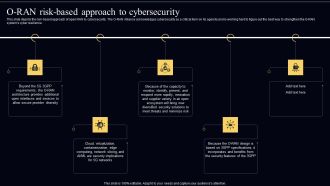 Open Radio Access Network IT O RAN Risk Based Approach To Cybersecurity Template PDF