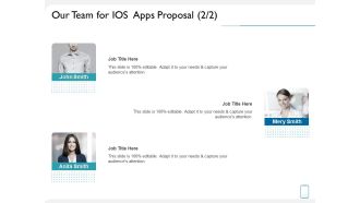Operating System Application Our Team For IOS Apps Proposal Management Ppt Infographic Template Inspiration PDF
