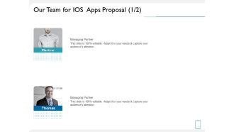 Operating System Application Our Team For IOS Apps Proposal Ppt Summary Structure PDF