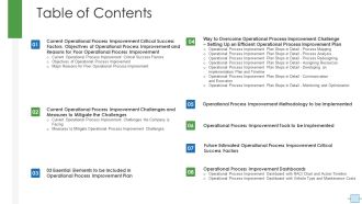 Operational Efficiency Execution Strategy Improve Quality Table Of Contents Guidelines PDF
