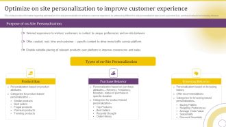 Optimize On Site Personalization To Improve Customer Experience Background PDF