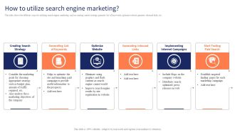 Optimizing Digital Channels To Enhance Marketing Strategy How To Utilize Search Engine Marketing Portrait PDF