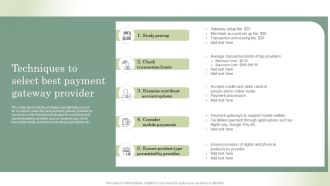 Optimizing Online Stores Techniques To Select Best Payment Gateway Provider Professional PDF