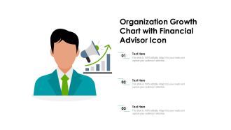 Organization Growth Chart With Financial Advisor Icon Ppt PowerPoint Presentation File Icon PDF