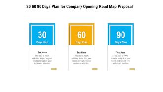 Organization Inception Timeline Proposal 30 60 90 Days Plan For Company Opening Road Map Proposal Template PDF
