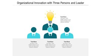 Organizational Innovation With Three Persons And Leader Ppt PowerPoint Presentation File Inspiration PDF