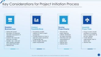 Organizing Action Plan For Successful Project Management Key Considerations For Project Initiation Process Structure PDF