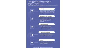 Our Approach For Big Analytics Project Proposal One Pager Sample Example Document