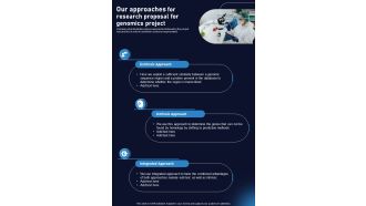 Our Approaches For Research Proposal For Genomics Project One Pager Sample Example Document