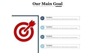 Our Main Goal Arrows Marketing Ppt PowerPoint Presentation Layouts Design Inspiration