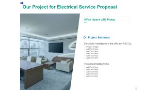Our Project For Electrical Service Proposal Ppt PowerPoint Presentation Layouts Background Image