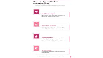 Our Service Approach For Floral Decorations Service One Pager Sample Example Document