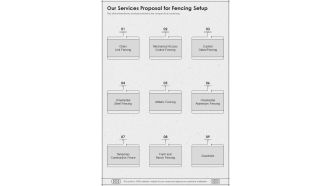 Our Services Proposal For Fencing Setup One Pager Sample Example Document