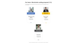 Our Team Blockchain Scaling Proposal One Pager Sample Example Document