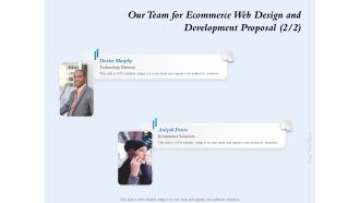 Our Team For Ecommerce Web Design And Development Proposal Strategy Ppt Infographic Template Portrait PDF