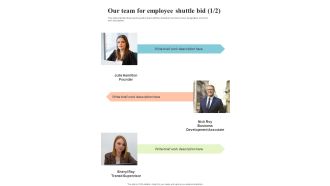 Our Team For Employee Shuttle Bid One Pager Sample Example Document