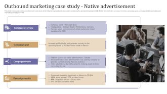 Outbound Marketing Case Study Native Advertisement Information PDF