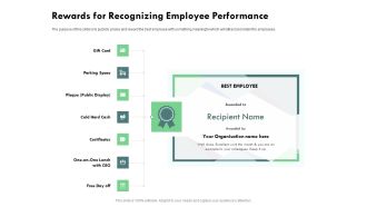 Outstanding Performer Workplace Rewards For Recognizing Employee Performance Elements PDF