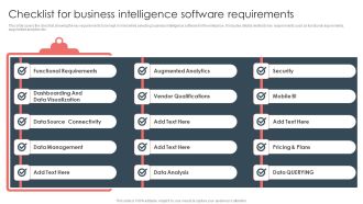 Overview Of BI For Enhanced Decision Making Checklist For Business Intelligence Software Requirements Designs PDF
