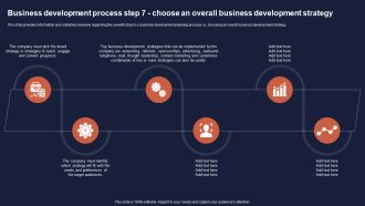 Overview Of Business Growth Plan And Tactics Business Development Process Step 7 Choose An Overall Sample PDF