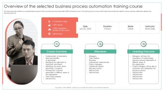 Overview Of The Selected Business Process Automation Training Course Achieving Operational Efficiency Guidelines PDF