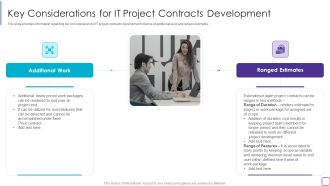 PMP Success Factors IT Key Considerations For IT Project Contracts Development Graphics PDF