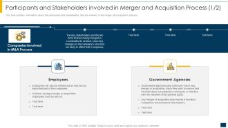 Participants And Stakeholders Involved In Merger And Acquisition Process Public Professional PDF