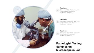 Pathologist Testing Samples On Microscope In Lab Ppt PowerPoint Presentation Pictures Information PDF