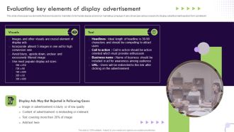 Performance Based Marketing Evaluating Key Elements Of Display Advertisement Summary PDF