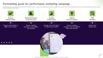 Performance Based Marketing Formulating Goals For Performance Marketing Campaign Slides PDF