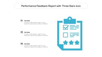Performance Feedback Report With Three Stars Icon Ppt PowerPoint Presentation File Elements PDF