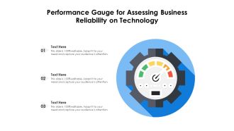 Performance Gauge For Assessing Business Reliability On Technology Ppt PowerPoint Presentation Gallery Pictures PDF