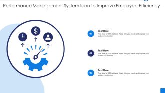 Performance Management System Icon To Improve Employee Efficiency Introduction PDF