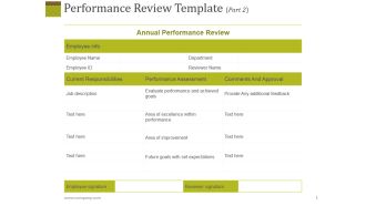Performance Review Template 2 Ppt PowerPoint Presentation Slides Clipart Images
