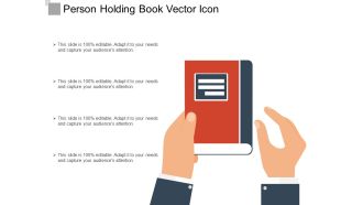 Person Holding Book Vector Icon Ppt PowerPoint Presentation Gallery Example PDF